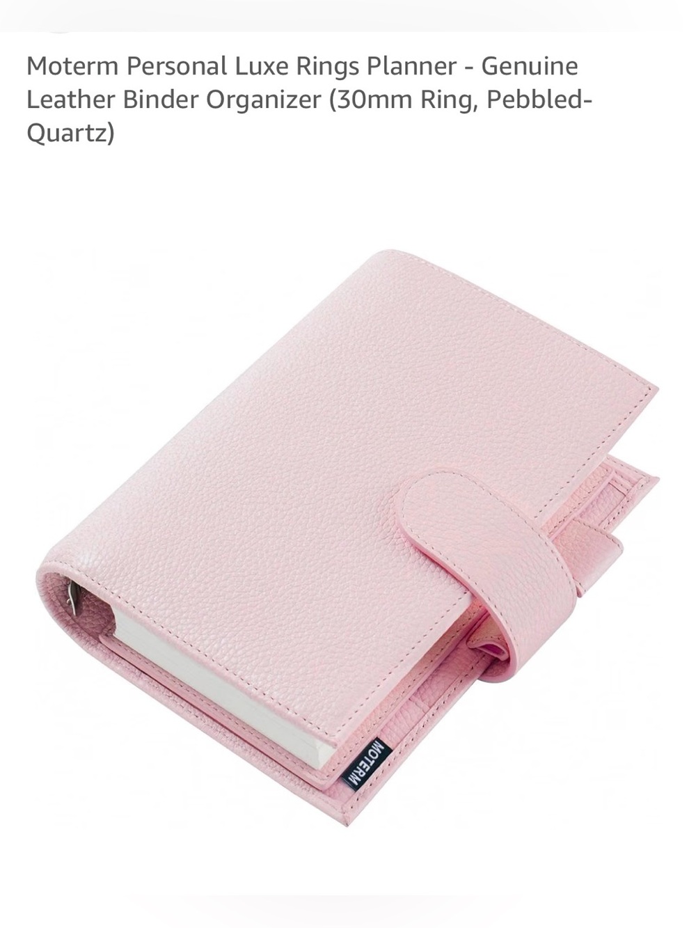 Moterm Personal Luxe Ring Planner in Quartz Pink